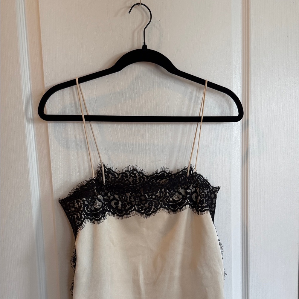 Zara Black and Cream Lace Chemise